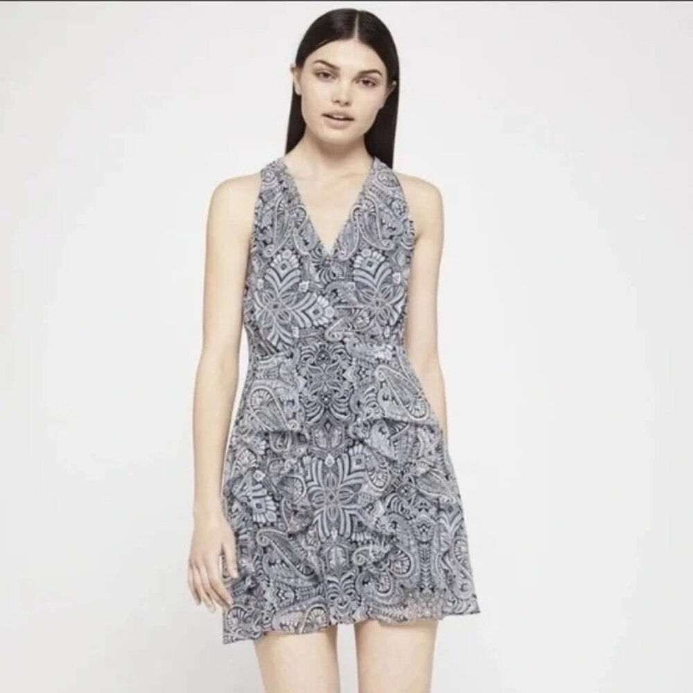 BCBGeneration Paisley Ruffle Mini Dress
